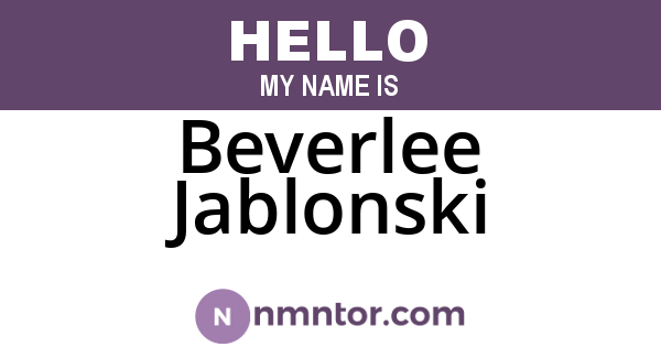 Beverlee Jablonski