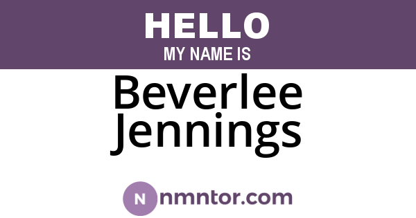Beverlee Jennings