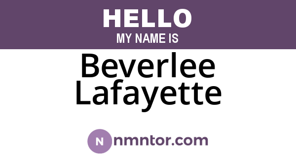Beverlee Lafayette