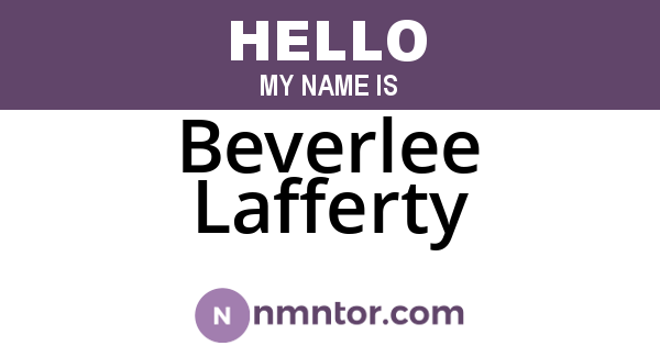 Beverlee Lafferty