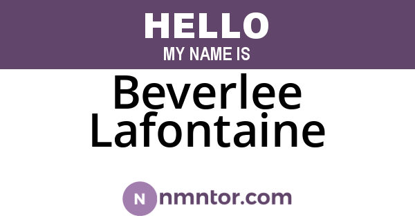 Beverlee Lafontaine