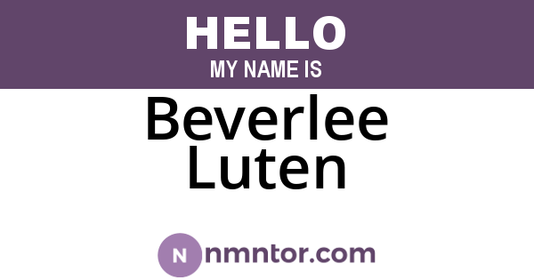 Beverlee Luten