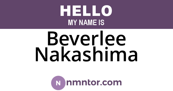 Beverlee Nakashima