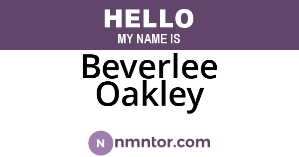 Beverlee Oakley