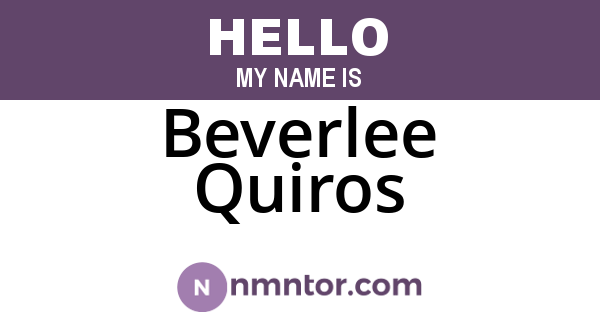 Beverlee Quiros