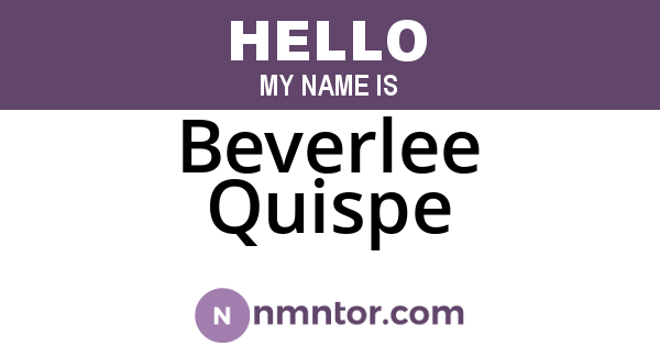 Beverlee Quispe