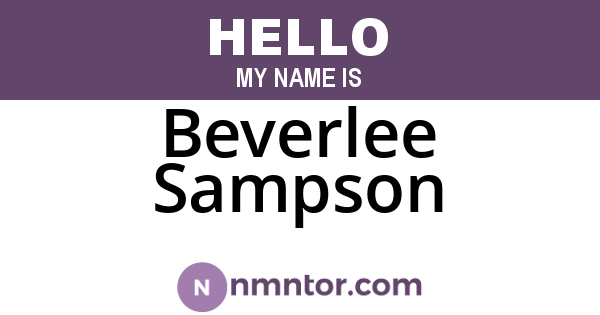 Beverlee Sampson