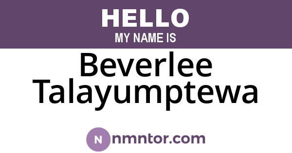 Beverlee Talayumptewa