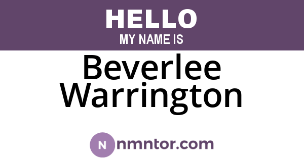 Beverlee Warrington