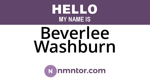 Beverlee Washburn