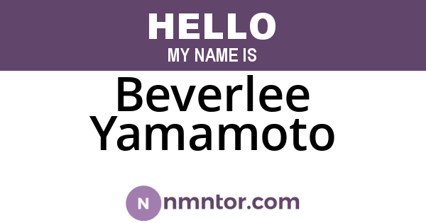 Beverlee Yamamoto