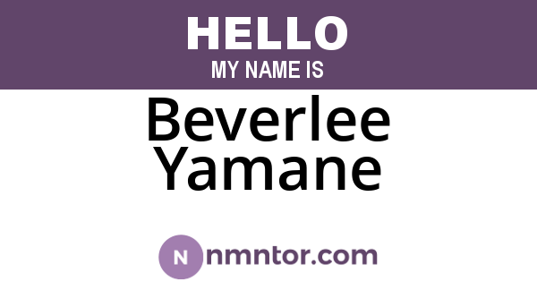 Beverlee Yamane
