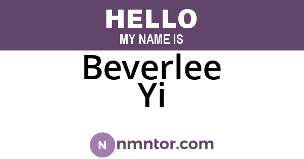 Beverlee Yi