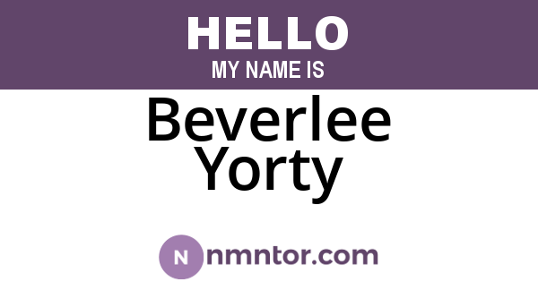 Beverlee Yorty