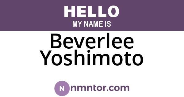 Beverlee Yoshimoto