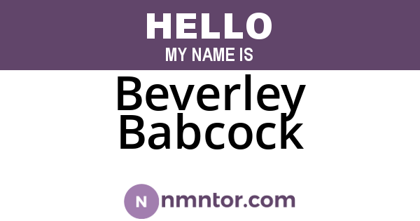 Beverley Babcock