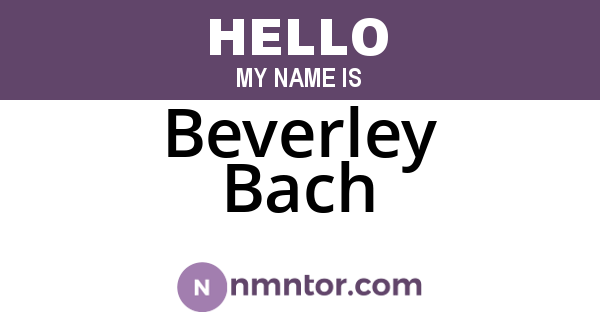 Beverley Bach