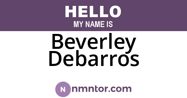 Beverley Debarros