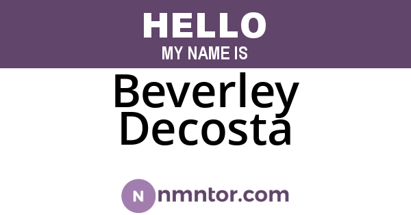 Beverley Decosta