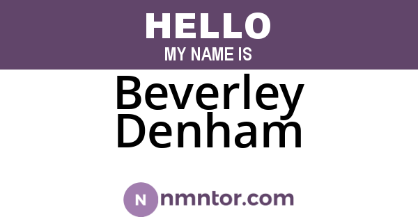 Beverley Denham