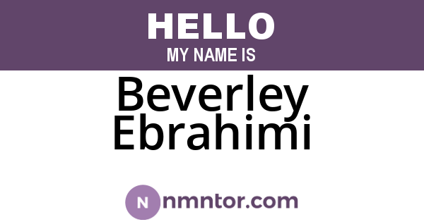 Beverley Ebrahimi