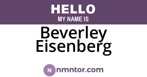 Beverley Eisenberg