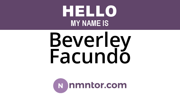 Beverley Facundo