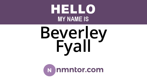 Beverley Fyall