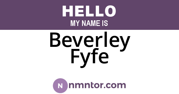 Beverley Fyfe