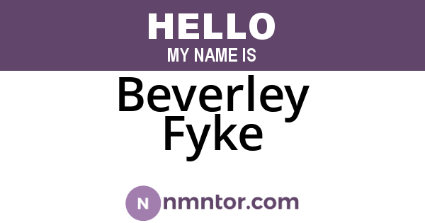Beverley Fyke