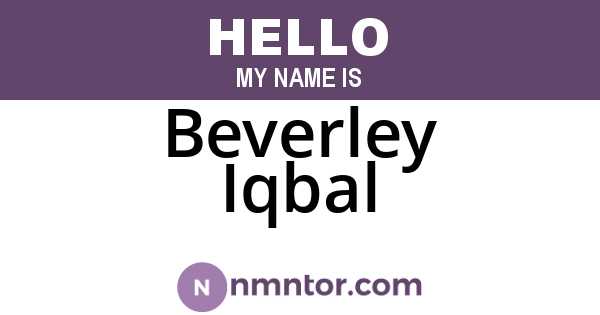 Beverley Iqbal