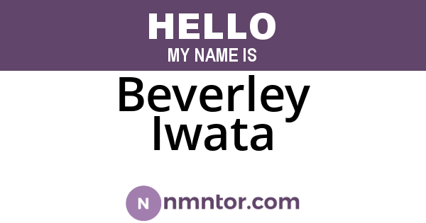 Beverley Iwata
