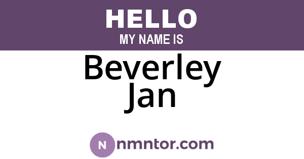 Beverley Jan