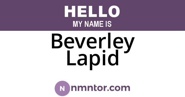 Beverley Lapid