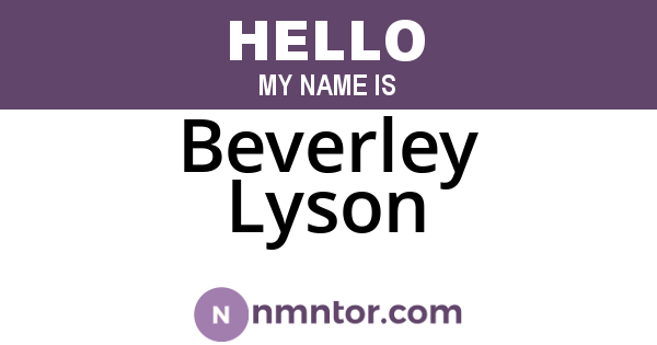 Beverley Lyson