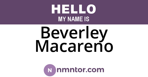 Beverley Macareno
