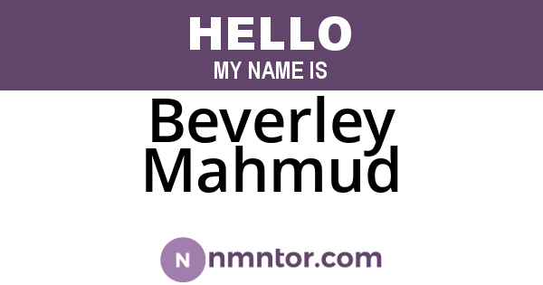 Beverley Mahmud