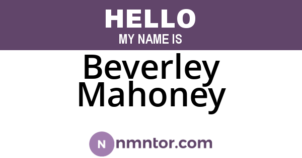 Beverley Mahoney