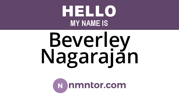 Beverley Nagarajan