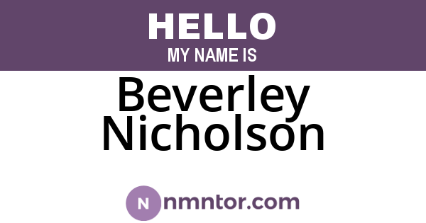Beverley Nicholson
