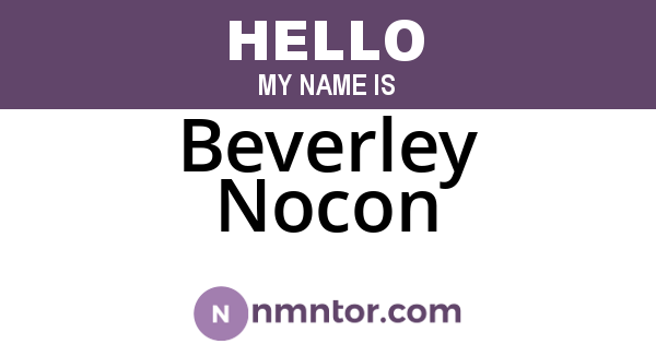 Beverley Nocon
