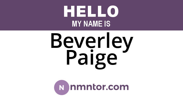 Beverley Paige