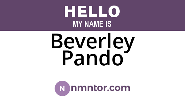 Beverley Pando