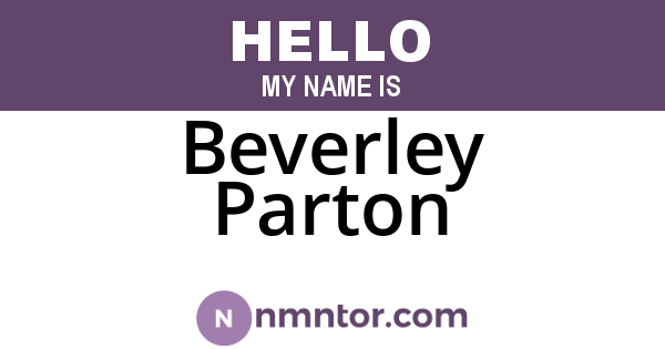 Beverley Parton