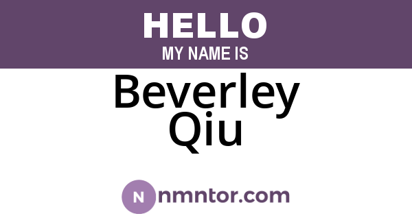Beverley Qiu