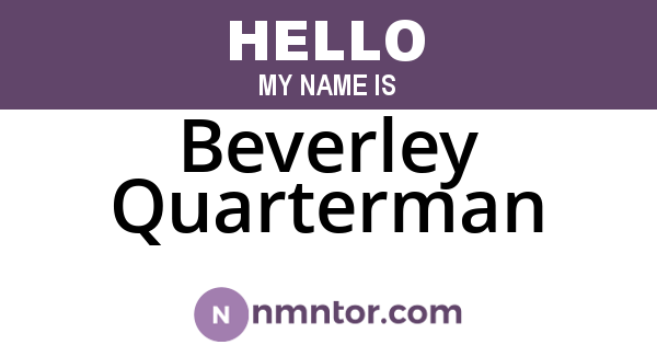 Beverley Quarterman