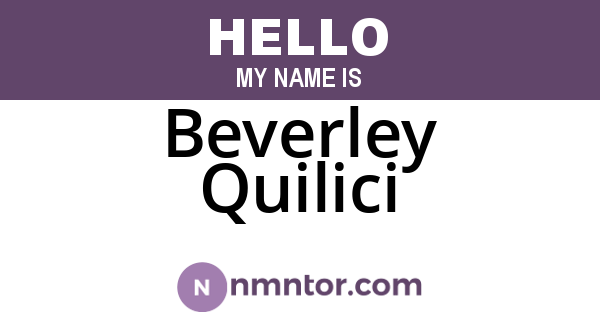 Beverley Quilici