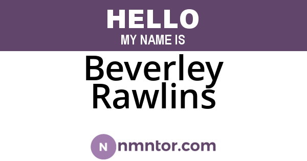 Beverley Rawlins