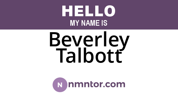 Beverley Talbott