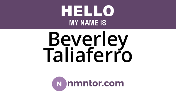 Beverley Taliaferro